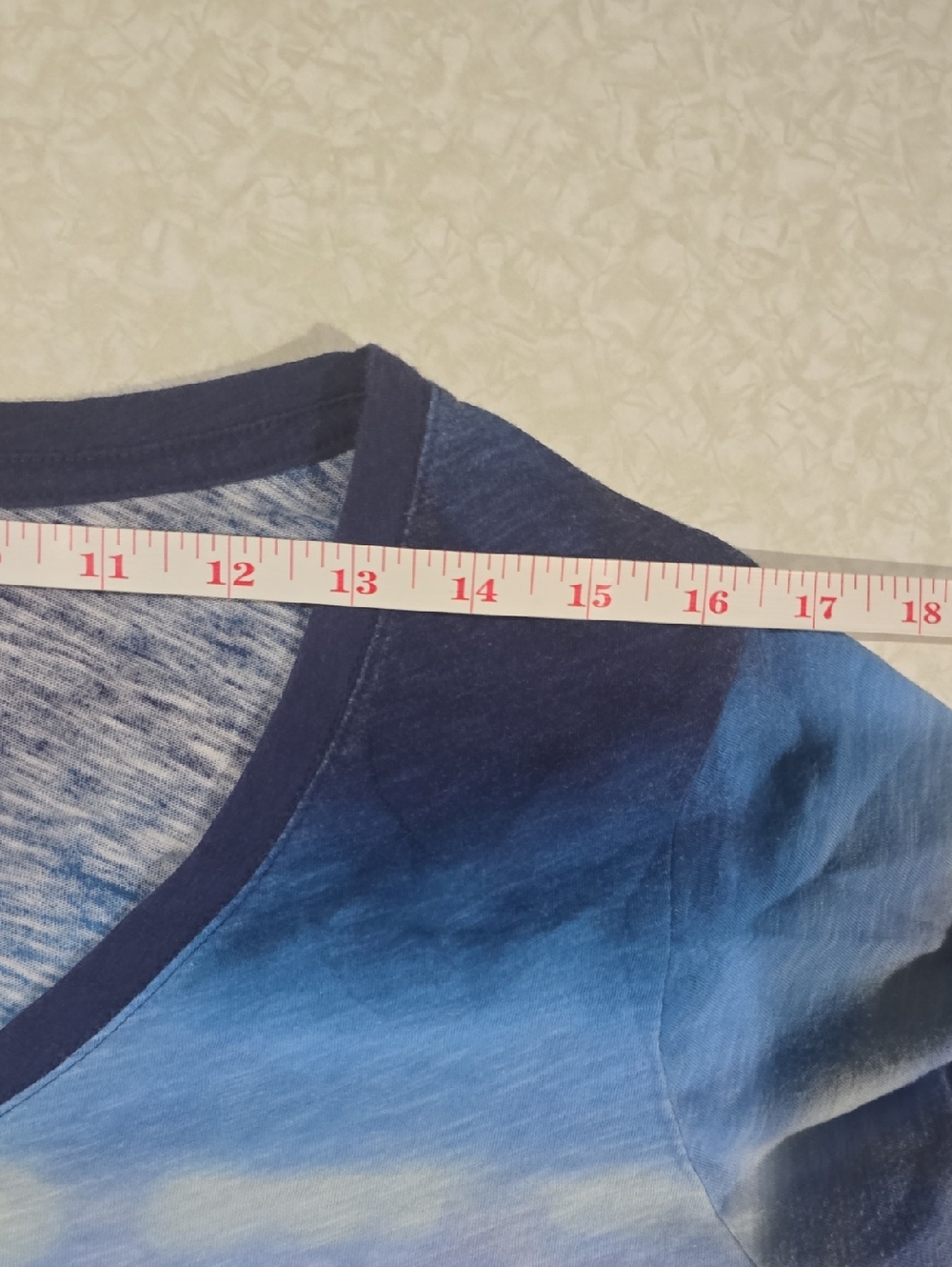 Sonoma Blue and White Ombre V-Neck Short Sleeve Top Size 1X - Picture 11 of 13